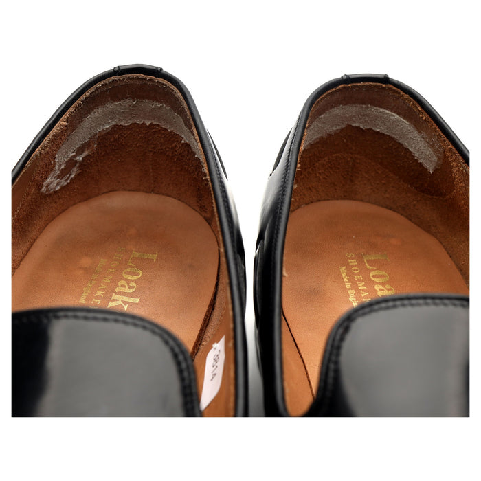 'Lincoln' Black Leather Tassel Loafers UK 12 F