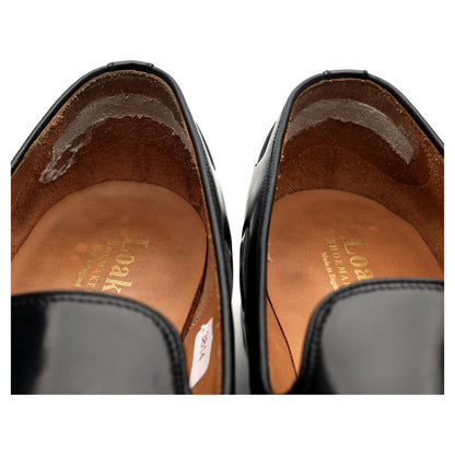 'Lincoln' Black Leather Tassel Loafers UK 12 F