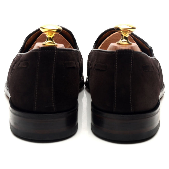 'Lincoln' Dark Brown Suede Tassel Loafers UK 8 F