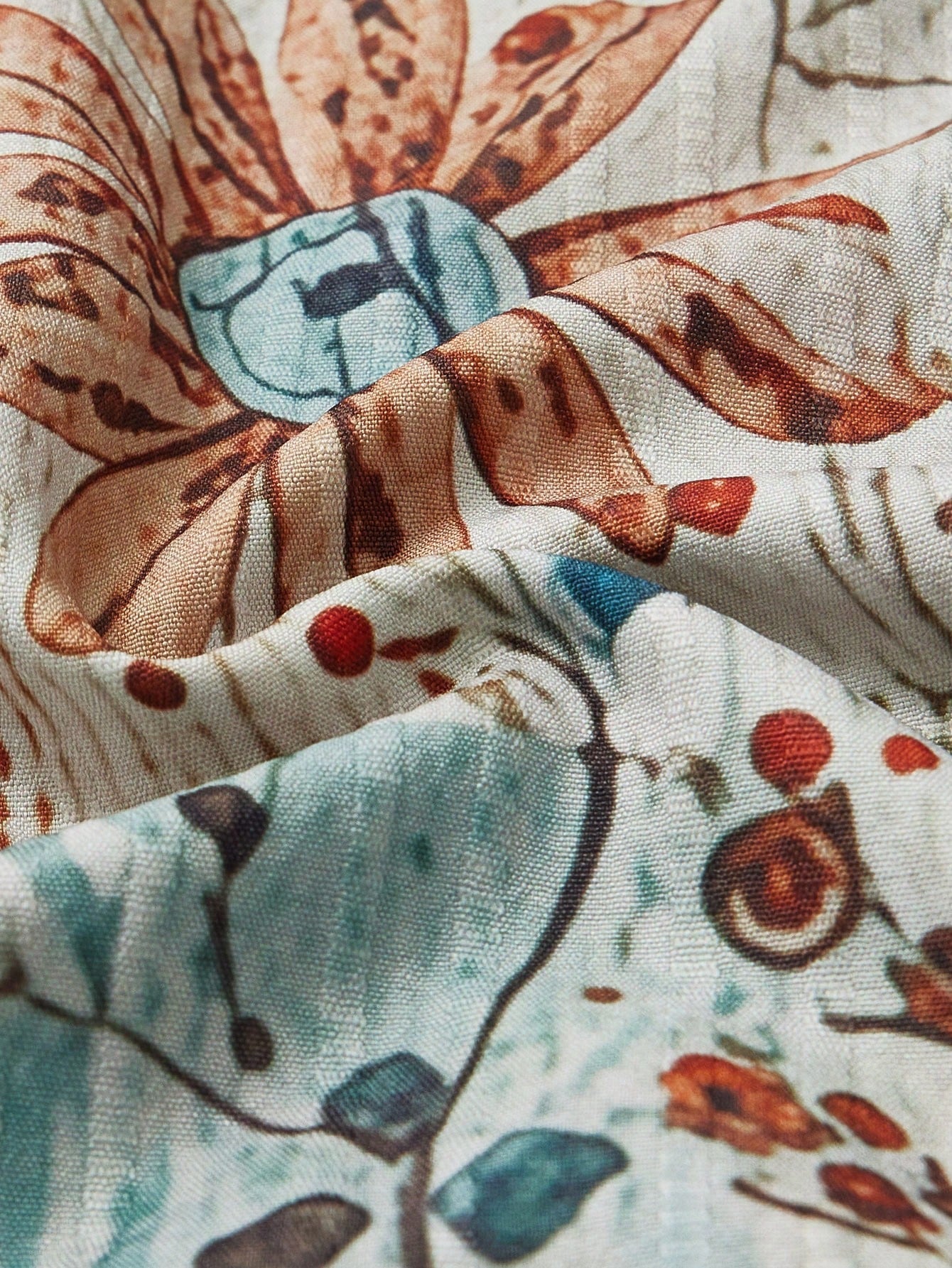Linhara Vintage Floral Print Hollow Lantern Sleeve Blouse,Beige,Summer,Boho,Vacation,Holiday,Spring Garden Picnic,Cafe Hangout,Afternoon Tea,Urban Strolling