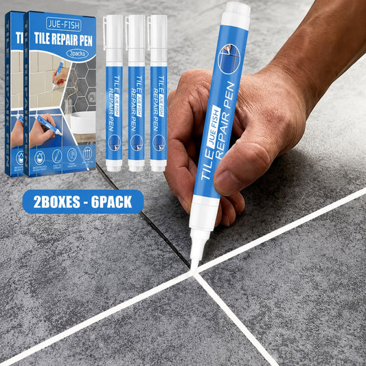 Liquid Tile Repair Pen, Waterproof Grout Pen For Floors And Walls, Tile Grout Colorant And Sealer For Cracked Or Chipped Tiles, DIY Patch Repair For Showers Bathrooms Kitchens, Stain-Resistant Formula