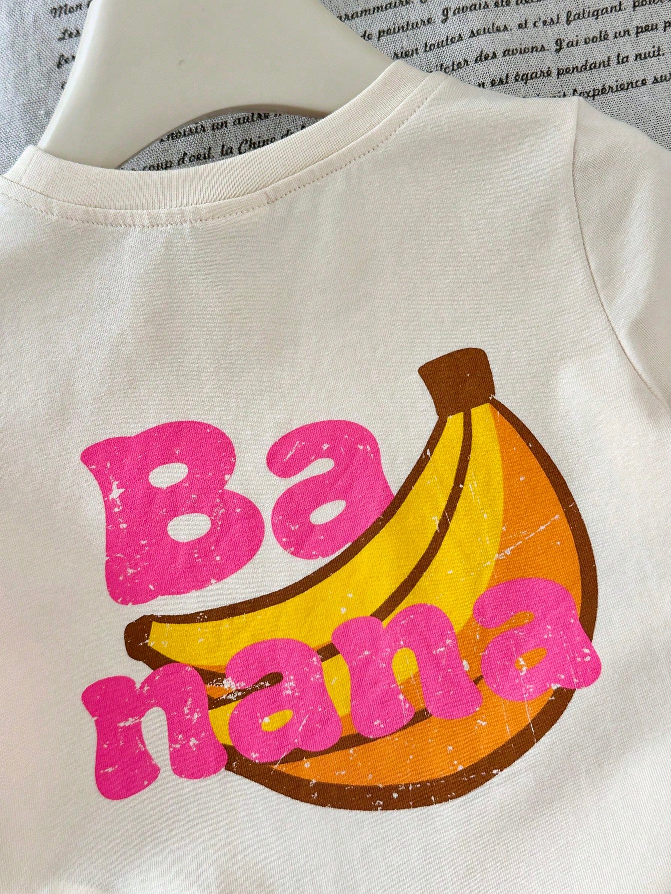 LMoss Kids 2pcs Baby Girl Knitted Solid Color Letter Pattern Loose Casual T-Shirt And Striped Loose Pants Set