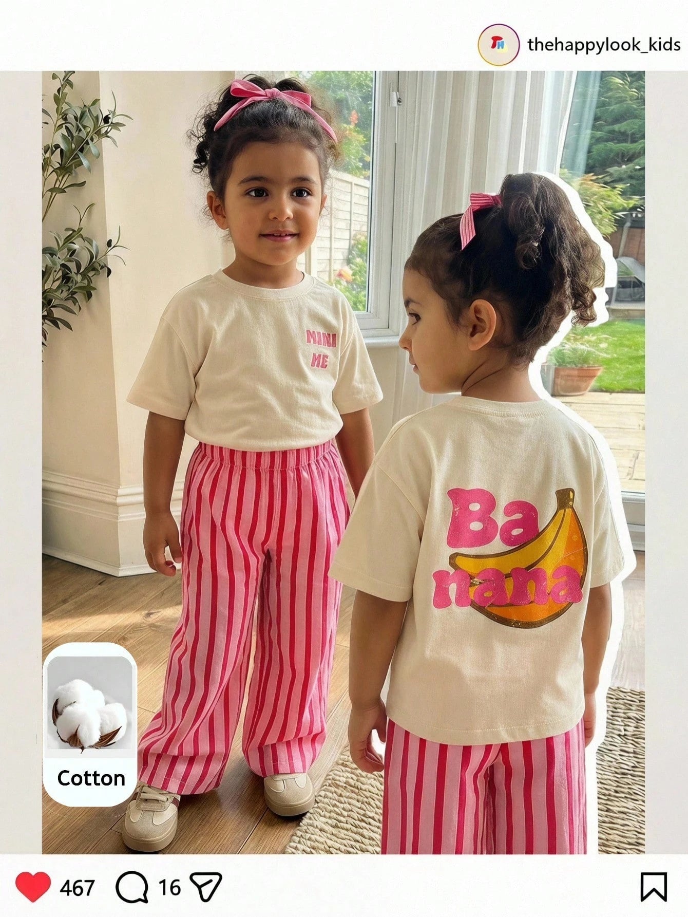 LMoss Kids 2pcs Baby Girl Knitted Solid Color Letter Pattern Loose Casual T-Shirt And Striped Loose Pants Set
