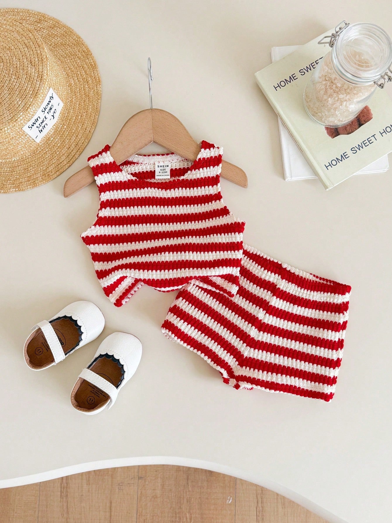 LMoss Kids Baby Girl Casual Summer Cute Striped Tank Top And Elastic Waist Shorts Set
