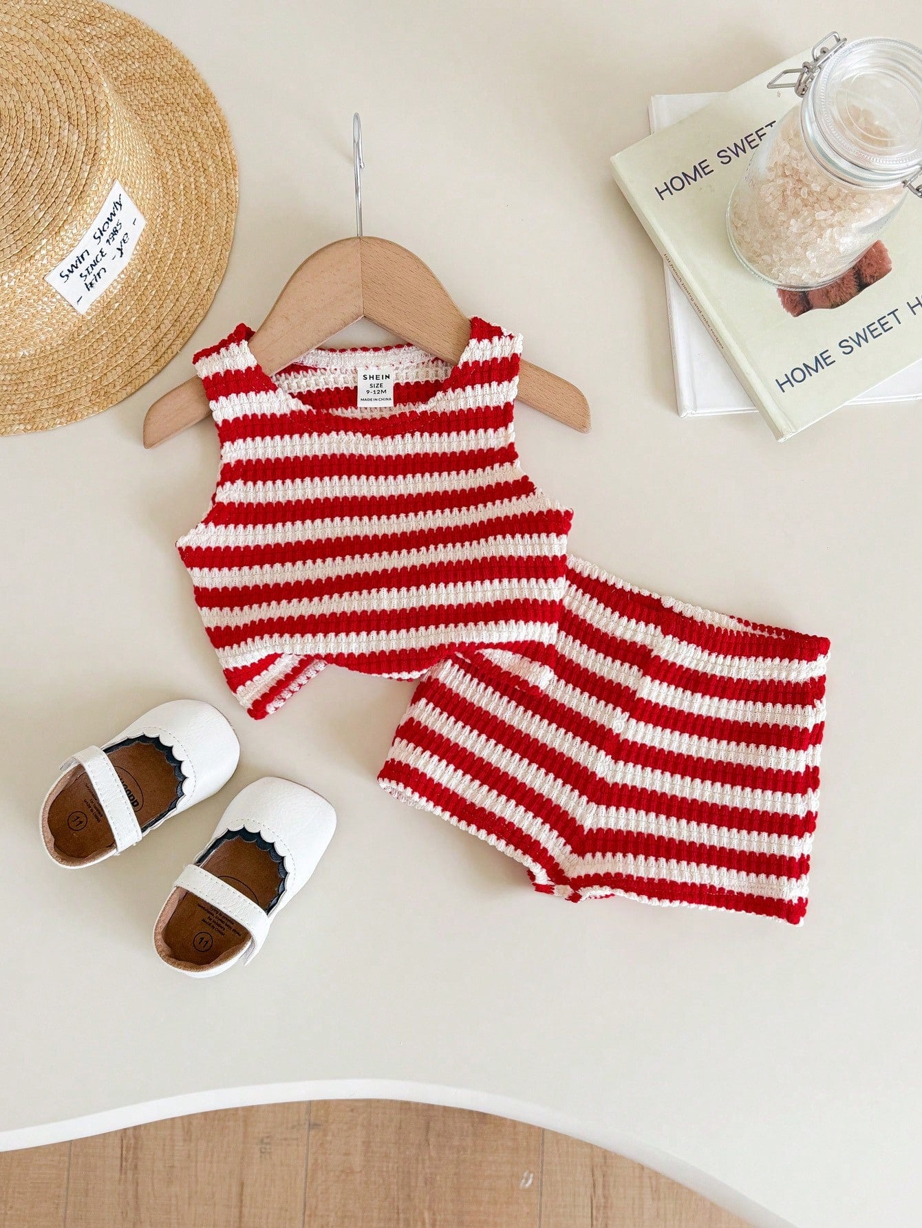 LMoss Kids Baby Girl Casual Summer Cute Striped Tank Top And Elastic Waist Shorts Set