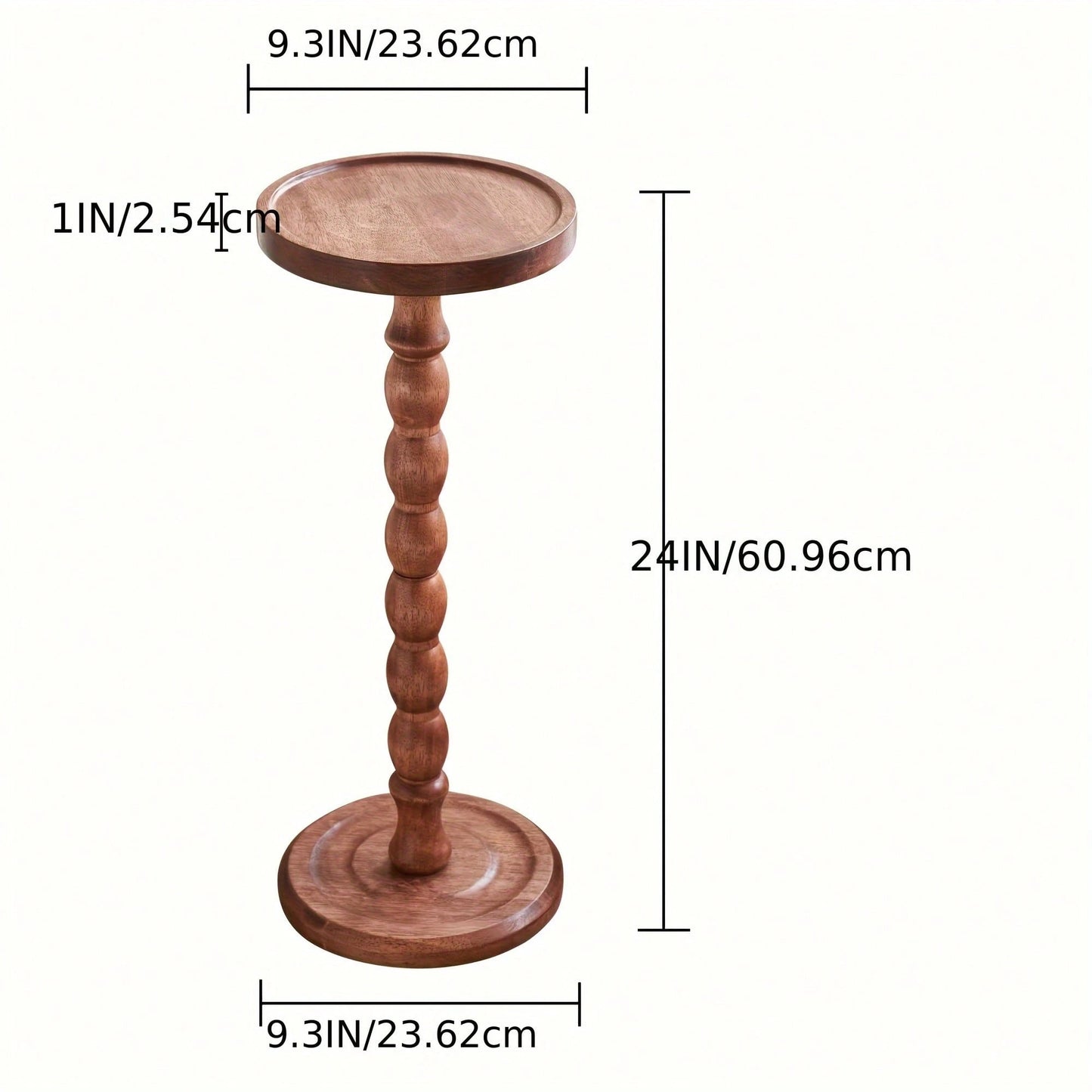 LOVEWE Round Solid Wood Coffee Table With Wood Legs, Modern Decorative Side Table For Small Spaces, Perfect For Plants & Home Decor