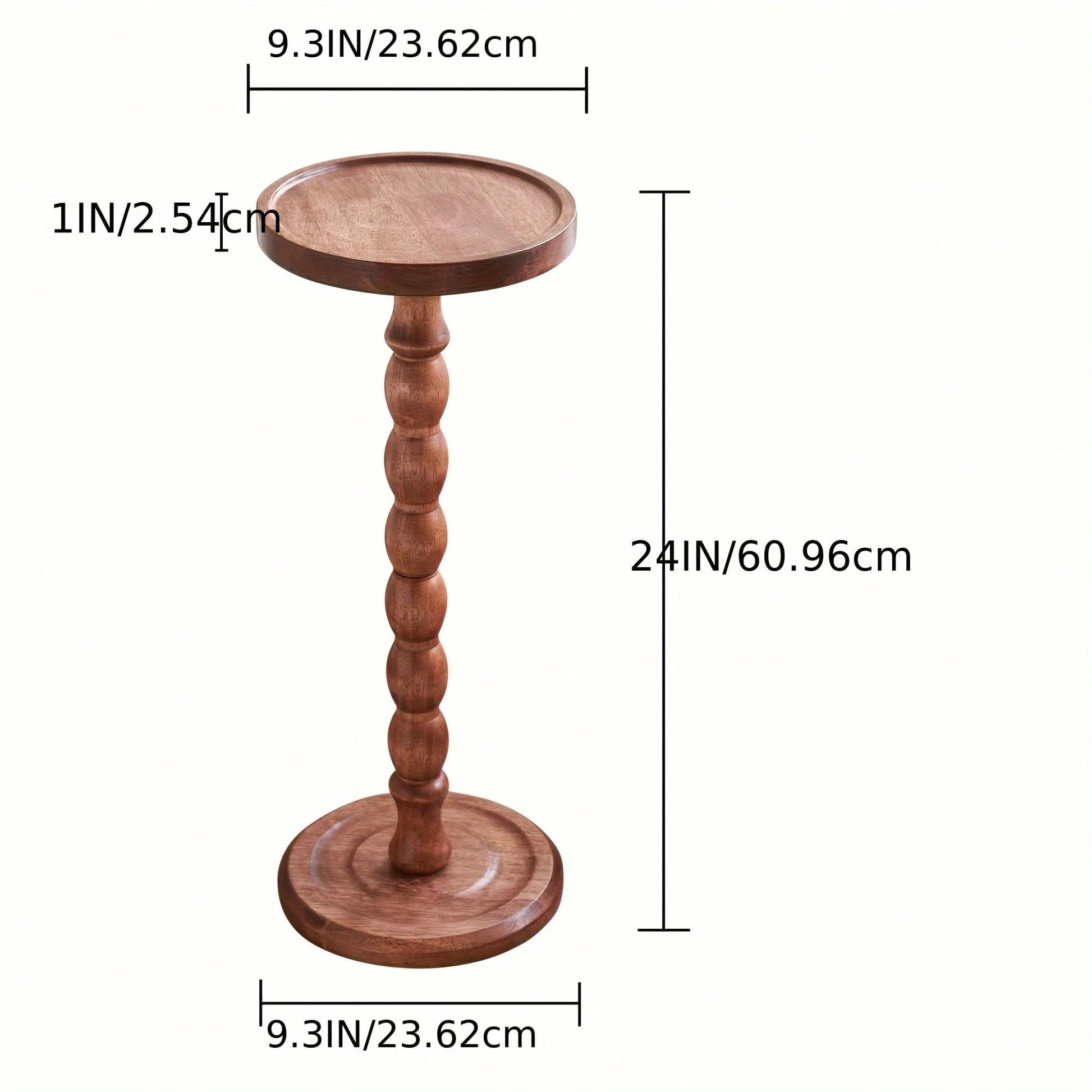 LOVEWE Round Solid Wood Coffee Table With Wood Legs, Modern Decorative Side Table For Small Spaces, Perfect For Plants & Home Decor