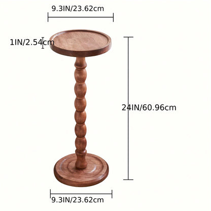 LOVEWE Round Solid Wood Coffee Table With Wood Legs, Modern Decorative Side Table For Small Spaces, Perfect For Plants & Home Decor