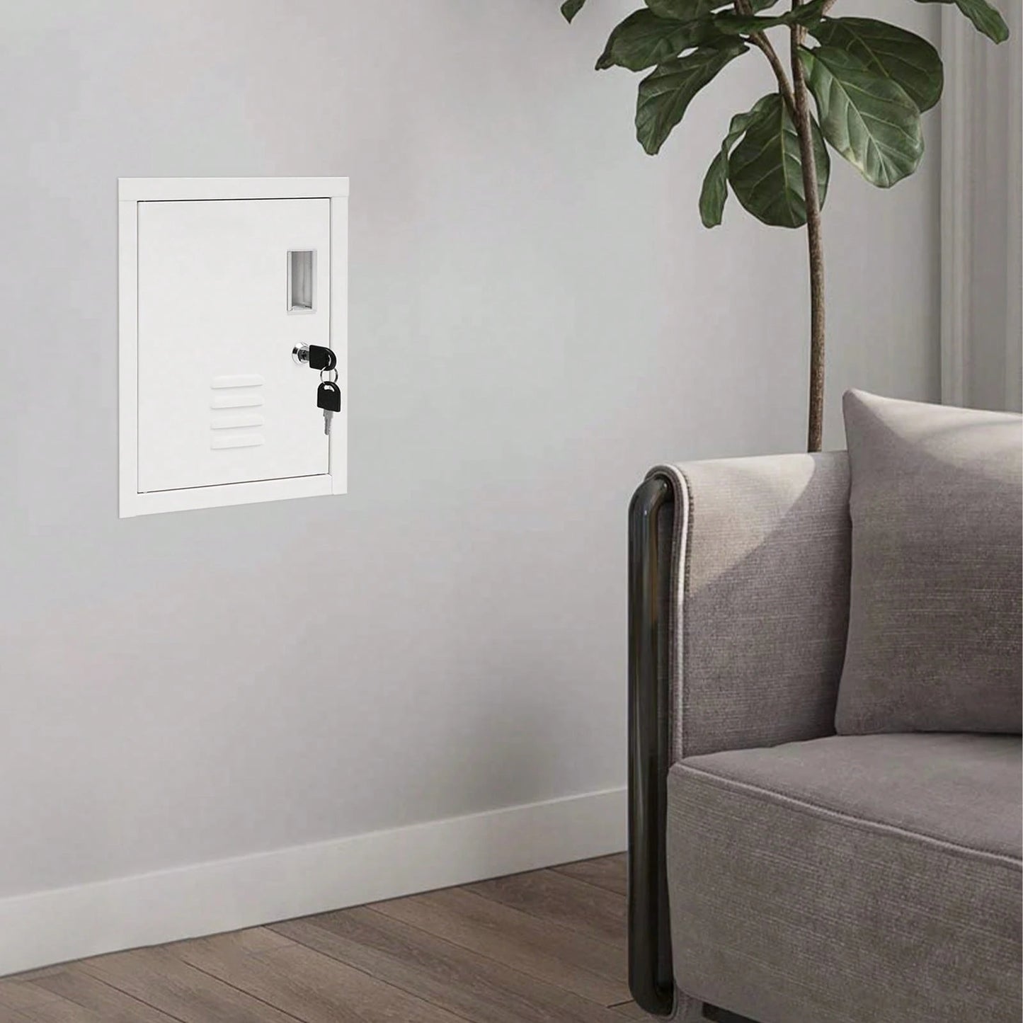 LOYALHEARTDY Storage Cabinet, Lockable Storage Cabinet, Free Standing Small Storage Cabinet