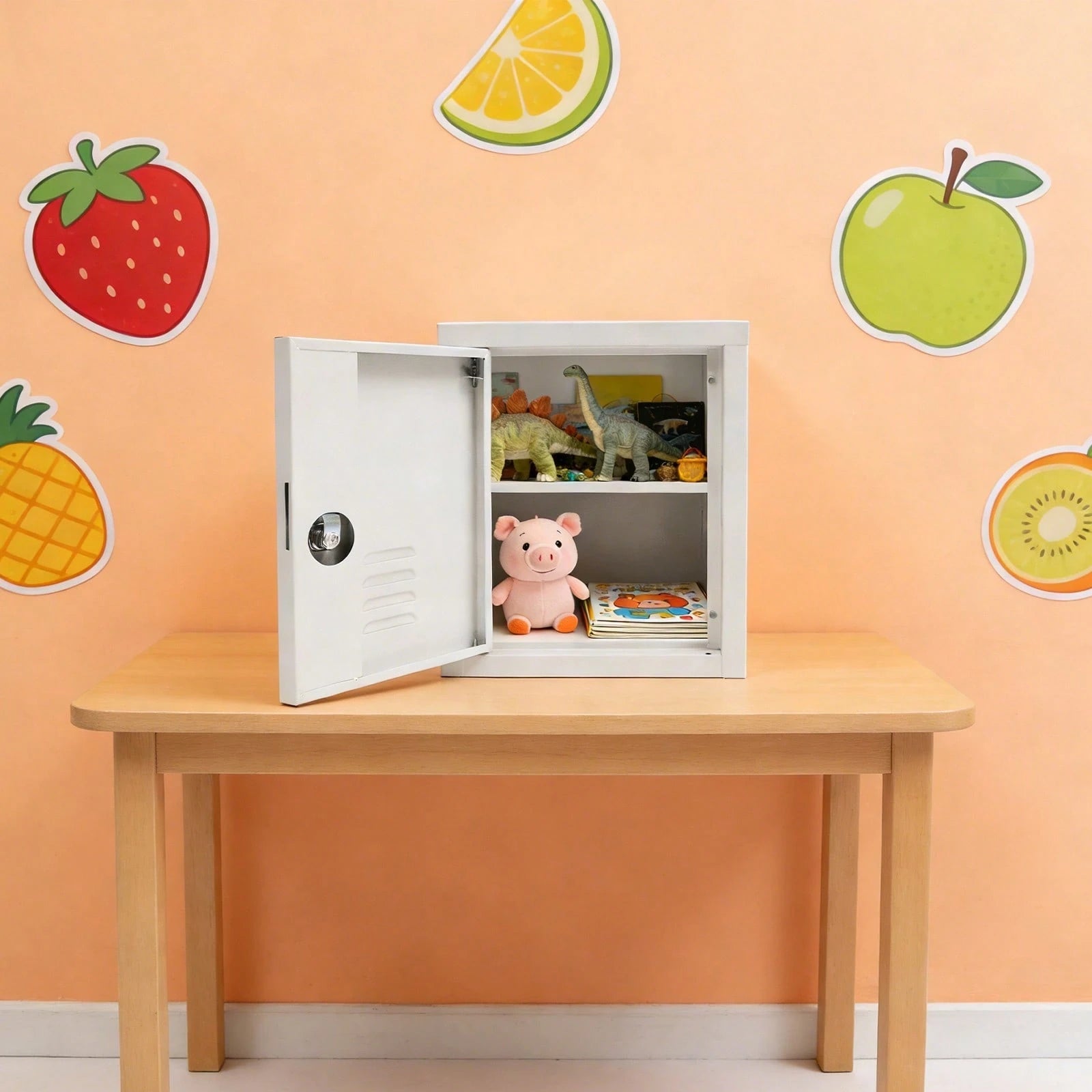 LOYALHEARTDY Storage Cabinet, Lockable Storage Cabinet, Free Standing Small Storage Cabinet