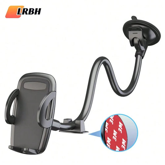 LRBH Solid Car & Truck Phone Holder, 11.8 Inch Gooseneck Long Arm, Industrial Grade Strong Suction Cup Phone Mount, Anti-Shake Stabilizer, Suitable For All Phones