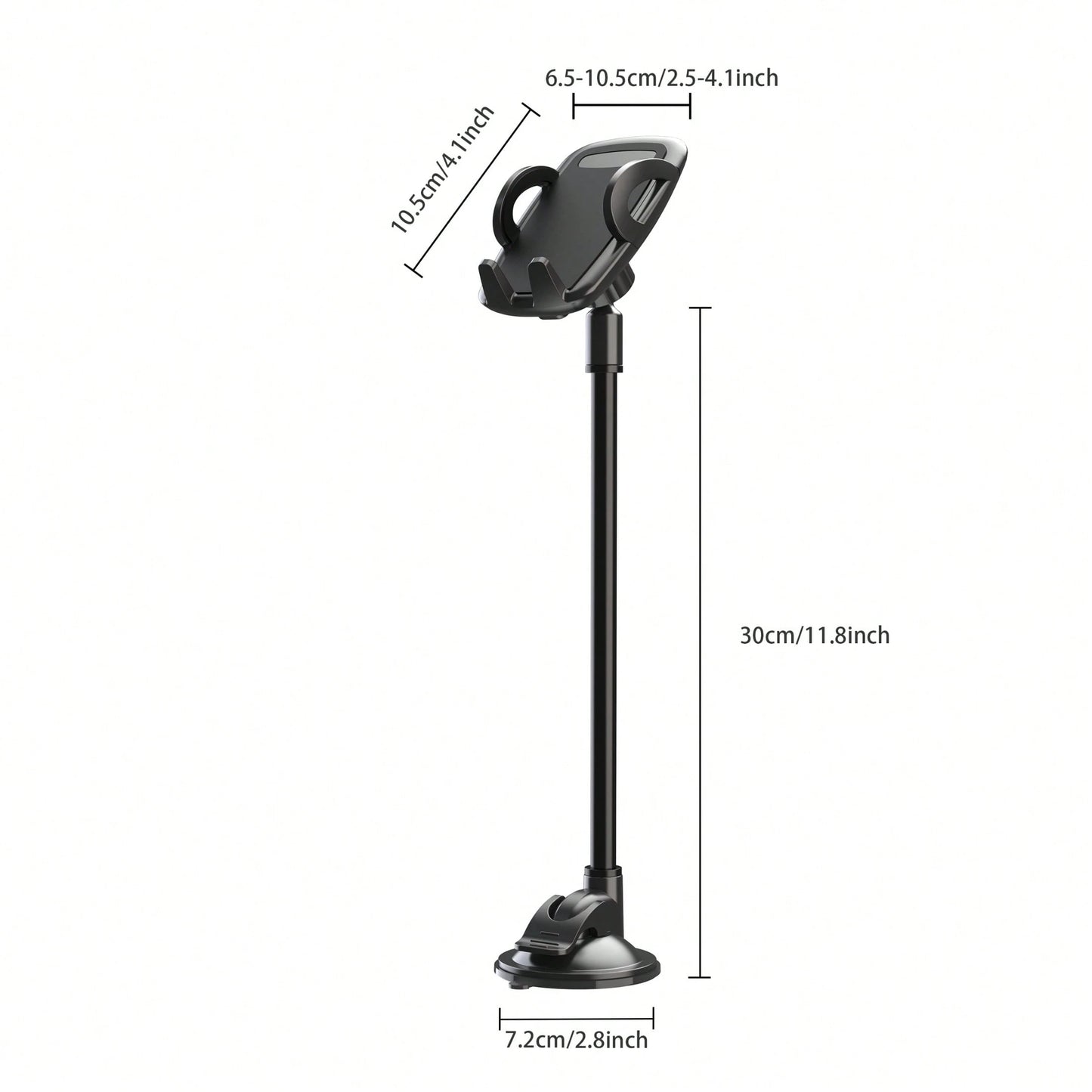 LRBH Solid Car & Truck Phone Holder, 11.8 Inch Gooseneck Long Arm, Industrial Grade Strong Suction Cup Phone Mount, Anti-Shake Stabilizer, Suitable For All Phones