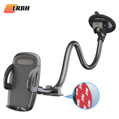 LRBH Solid Car & Truck Phone Holder, 11.8 Inch Gooseneck Long Arm, Industrial Grade Strong Suction Cup Phone Mount, Anti-Shake Stabilizer, Suitable For All Phones