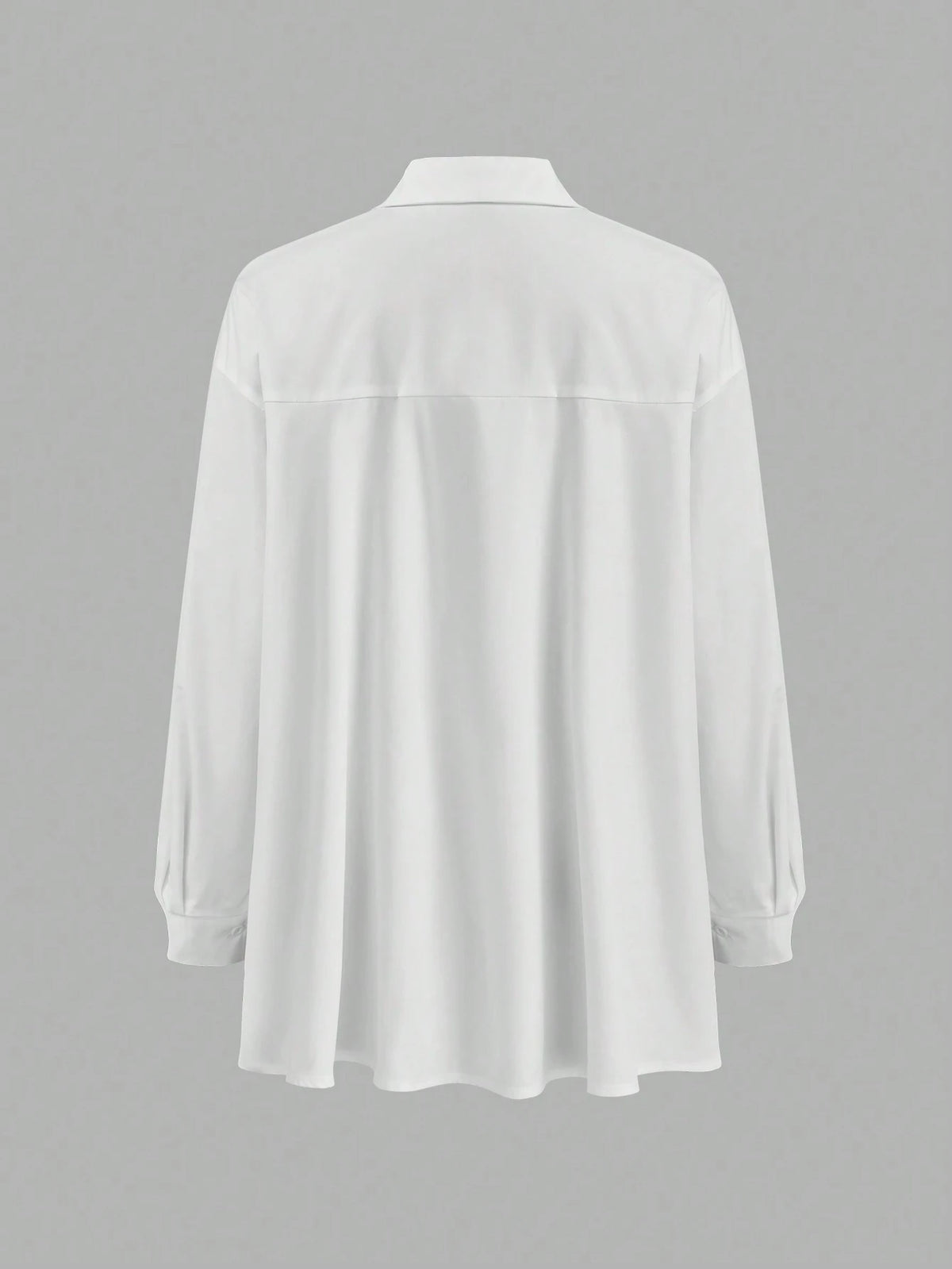 Lumivelle Solid Drop Shoulder High Low Hem Blouse Women Shirt,Long Sleeve Tops Fall Cloth For Women