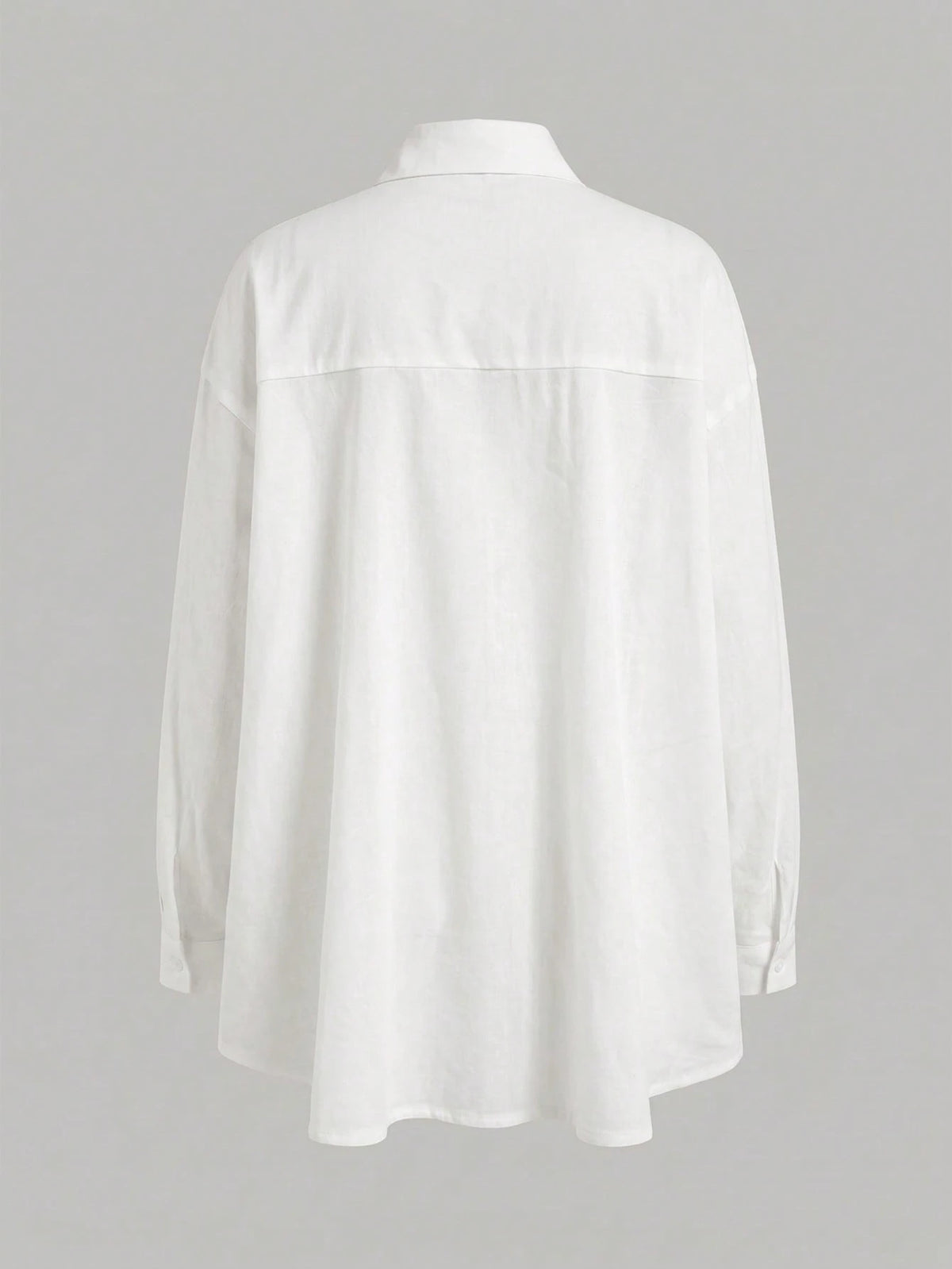 Lumivelle Solid Drop Shoulder High Low Hem Blouse Women Shirt,Long Sleeve Tops Fall Cloth For Women
