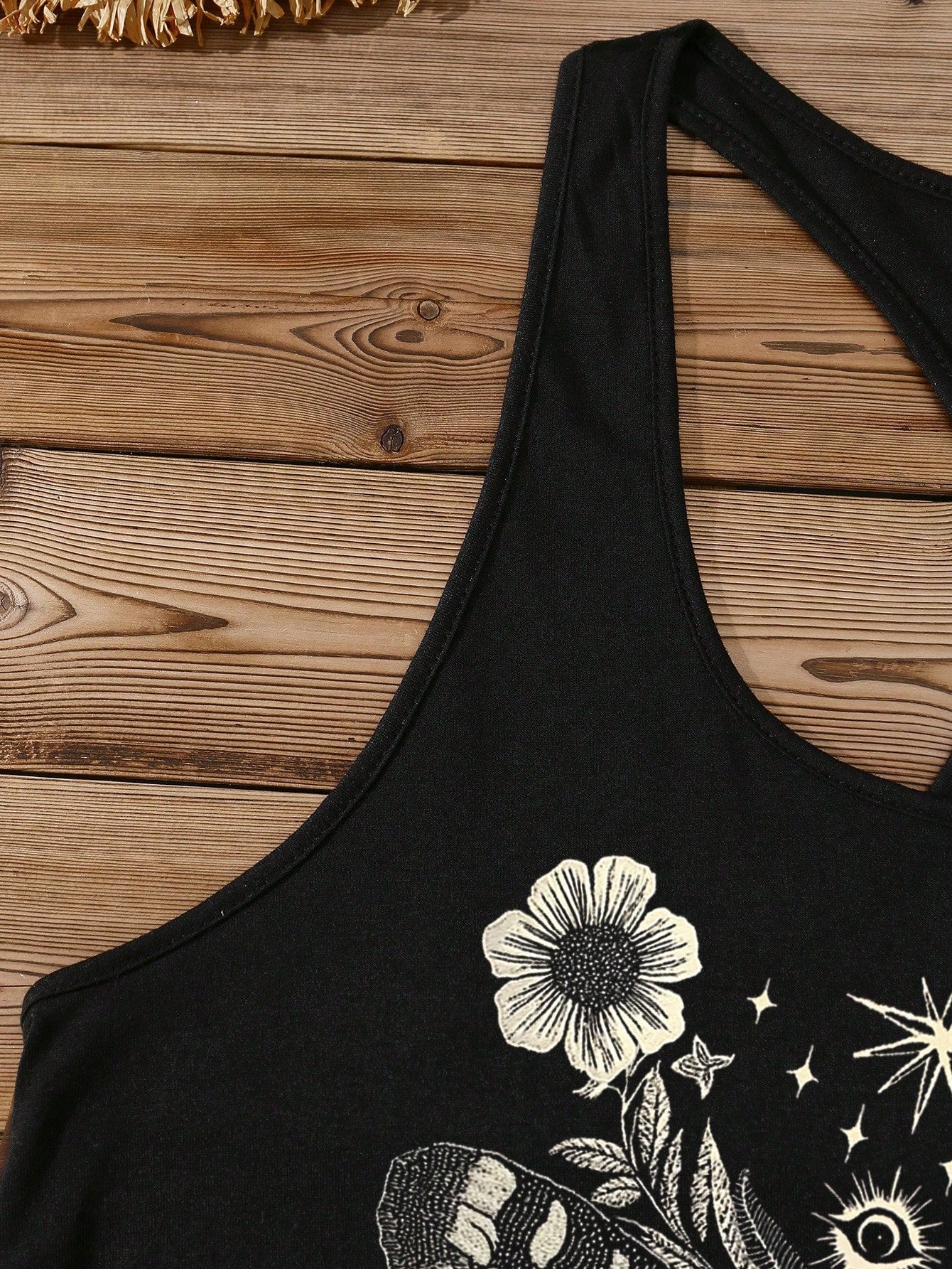 LUNE Butterfly Print Casual Camisole Tank Top For Plus Size, Summer