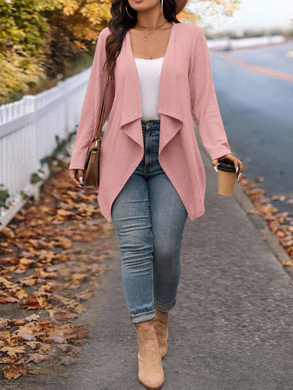 LUNE Plus Size Winter Fashion Asymmetrical Collar Design Long Knit Cardigan For Going Out And Work,Fall Clothes For Women Autumn