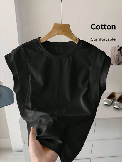 LUNE Regular Fit Yellow Short Sleeve Women T-Shirt With Batwing Style And Classic Design Cotton Top Summer Butter Solid Color