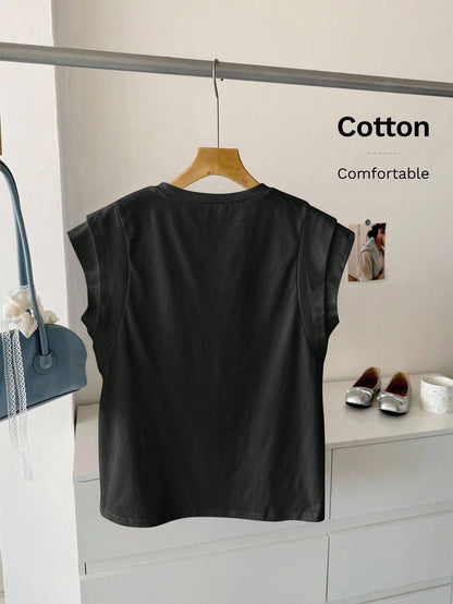 LUNE Regular Fit Yellow Short Sleeve Women T-Shirt With Batwing Style And Classic Design Cotton Top Summer Butter Solid Color