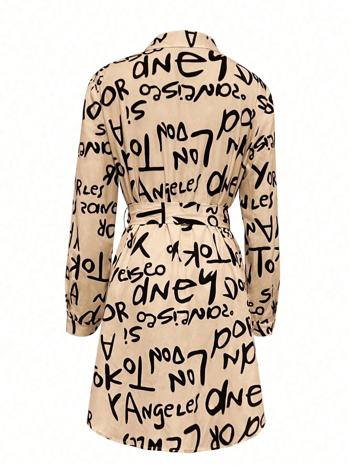 LUNE Shirt Collar Long Sleeve Printed Button Design Casual Women's Dress Fall Cloth For Women