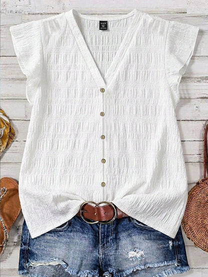 LUNE Women's Casual Blouse, Cap Sleeve, Summer For Ladies, Summer For Women, Country Style For Women