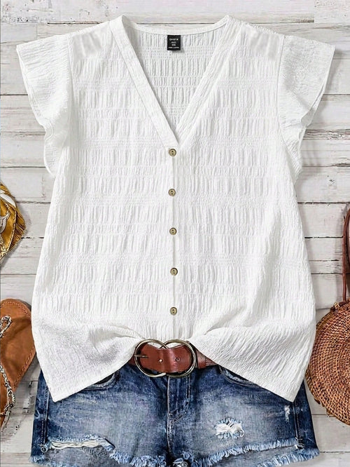 LUNE Women's Casual Blouse, Cap Sleeve, Summer For Ladies, Summer For Women, Country Style For Women