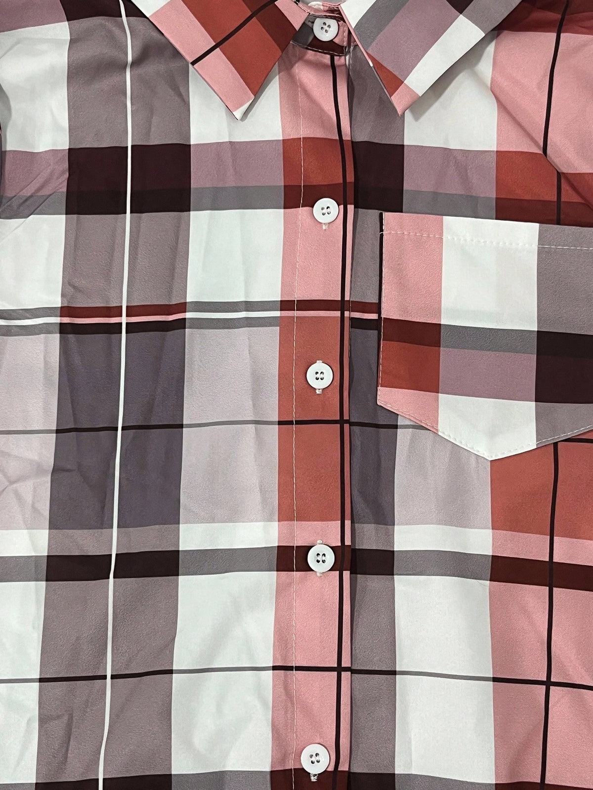LUNE Women's Plaid Long Sleeve Minimalist Casual Shirt Fall Cloth For Women