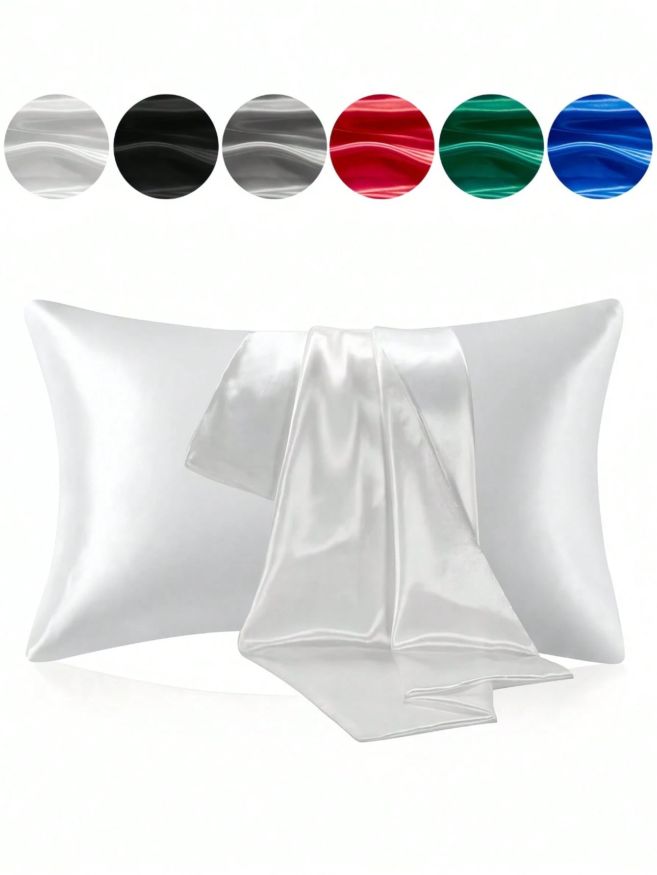 Luxurious Silky Soft Pillowcase- Breathable Skin-Friendly Cool Feel, Solid Color With Envelope Closure- Machine Washable Bedding Washed Silk Pillowcase Single Ice Silk Satin Silk Faux Silk Pillowcas