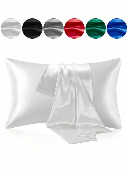 Luxurious Silky Soft Pillowcase- Breathable Skin-Friendly Cool Feel, Solid Color With Envelope Closure- Machine Washable Bedding Washed Silk Pillowcase Single Ice Silk Satin Silk Faux Silk Pillowcas