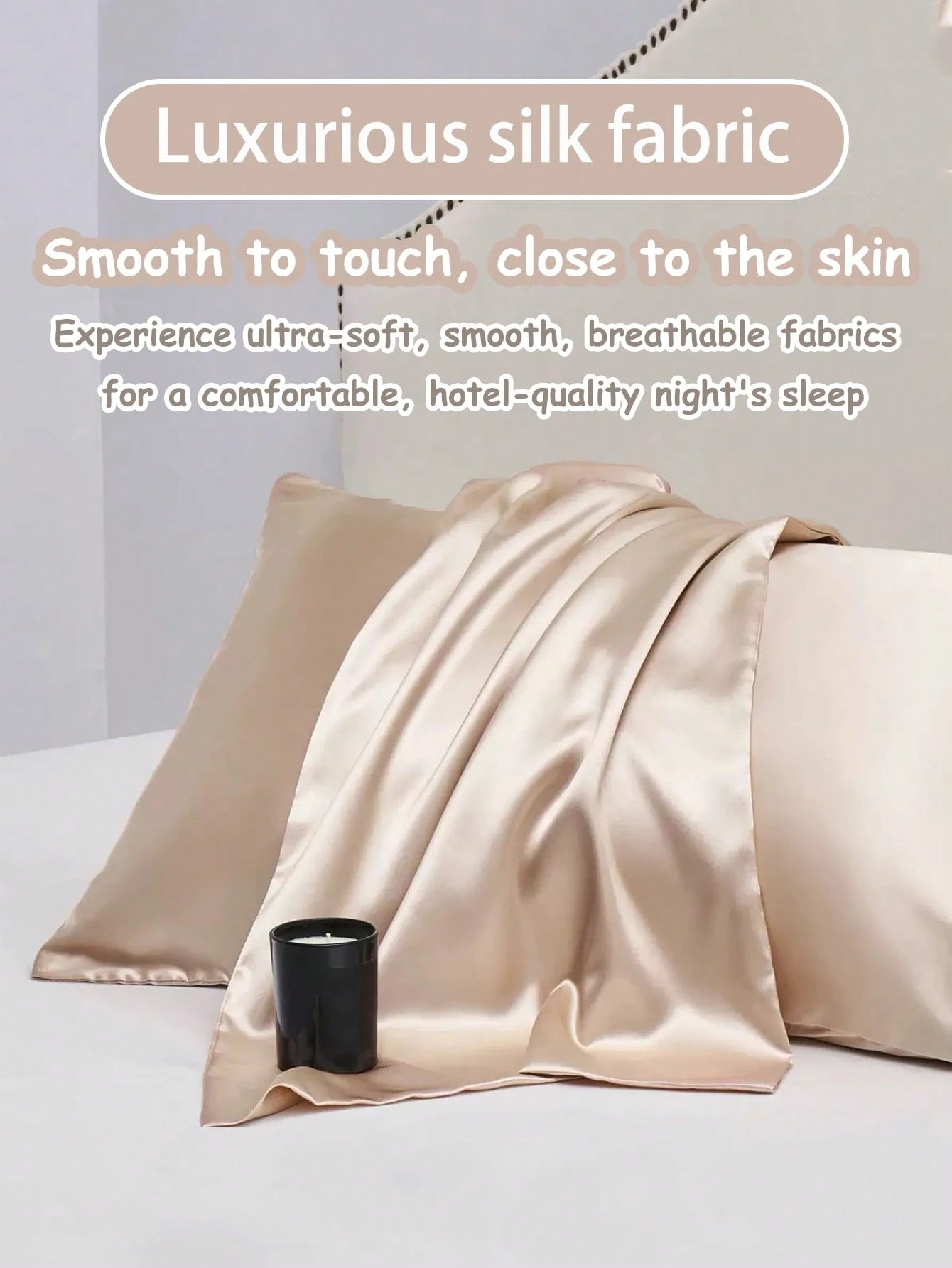 Luxurious Silky Soft Pillowcase- Breathable Skin-Friendly Cool Feel, Solid Color With Envelope Closure- Machine Washable Bedding Washed Silk Pillowcase Single Ice Silk Satin Silk Faux Silk Pillowcas
