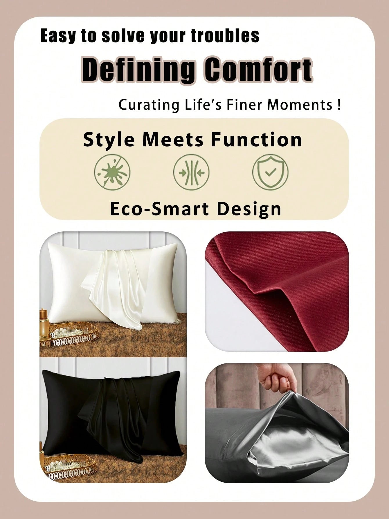 Luxurious Silky Soft Pillowcase- Breathable Skin-Friendly Cool Feel, Solid Color With Envelope Closure- Machine Washable Bedding Washed Silk Pillowcase Single Ice Silk Satin Silk Faux Silk Pillowcas
