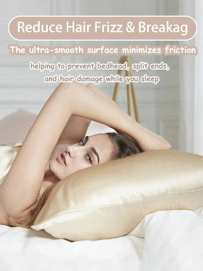Luxurious Silky Soft Pillowcase- Breathable Skin-Friendly Cool Feel, Solid Color With Envelope Closure- Machine Washable Bedding Washed Silk Pillowcase Single Ice Silk Satin Silk Faux Silk Pillowcas