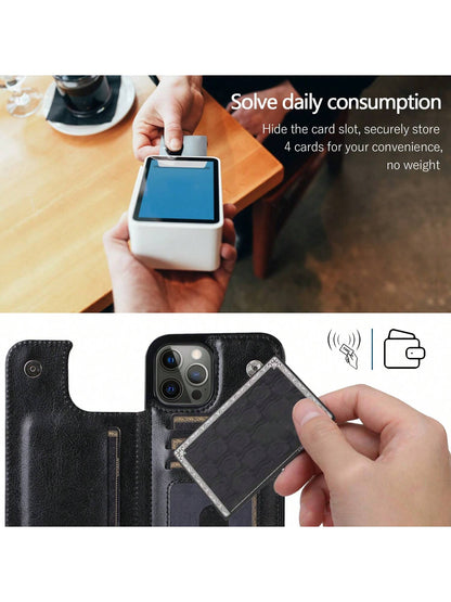 Luxury Durable Wallet Phone Case, Compatible With 16e 16 15 14 13 12 11 Pro Max SE X XR XS Max 8 7 6 6S Plus, And Galaxy S25 S24 S23 S22 S21 S20 Ultra A13 A14 A15 A35 A53 A54 A55 S23 FE S24 FE. With K