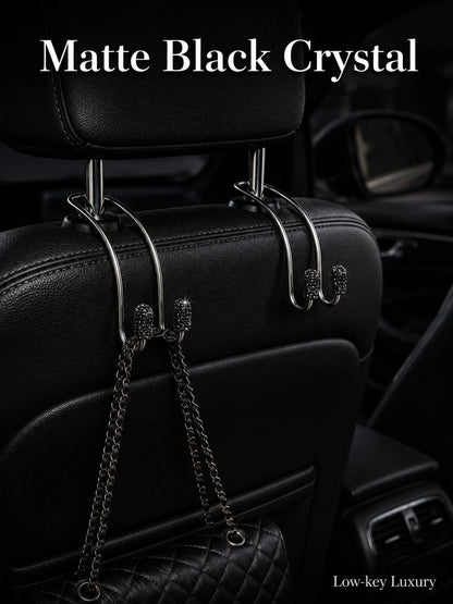 Luxury Rhinestone Car Headrest Hook, Crystal Shiny Metal Car Seat Back Hook, Universal Multi-Function Car Rear Seat Storage Hook, Suitable For Handbags, Shopping Bags, Umbrellas, Universal Fit For SUV