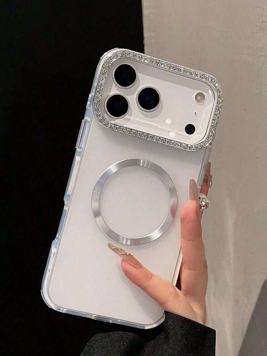 Luxury Rhinestone Magnetic Phone Case, Compatible With IPhone 17 Pro Max 17 16 15 14 13 Pro Max 16 15 14 Plus, Supports Wireless Charging, Protects Ba
