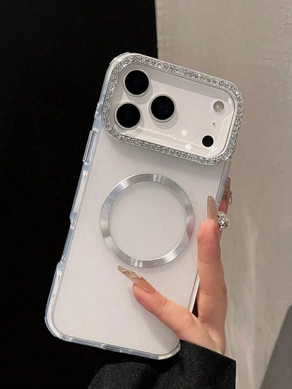 Luxury Rhinestone Magnetic Phone Case, Compatible With IPhone 17 Pro Max 17 16 15 14 13 Pro Max 16 15 14 Plus, Supports Wireless Charging, Protects Ba