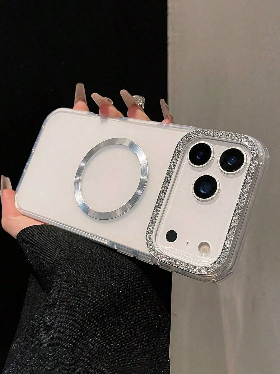 Luxury Rhinestone Magnetic Phone Case, Compatible With IPhone 17 Pro Max 17 16 15 14 13 Pro Max 16 15 14 Plus, Supports Wireless Charging, Protects Ba