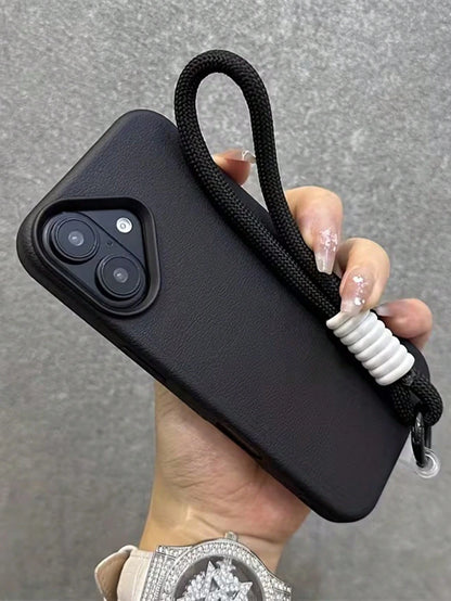 Luxury Solid Color Faux Leather Phone Case Compatible With IPhone 17 Pro Max 17 Pro 17 16 Pro Max 16 Pro 16 15 Pro Max 15 Pro 14 Pro Max 14 Pro 13 Pro Max Full Coverage Protective Back Cover Bring A S