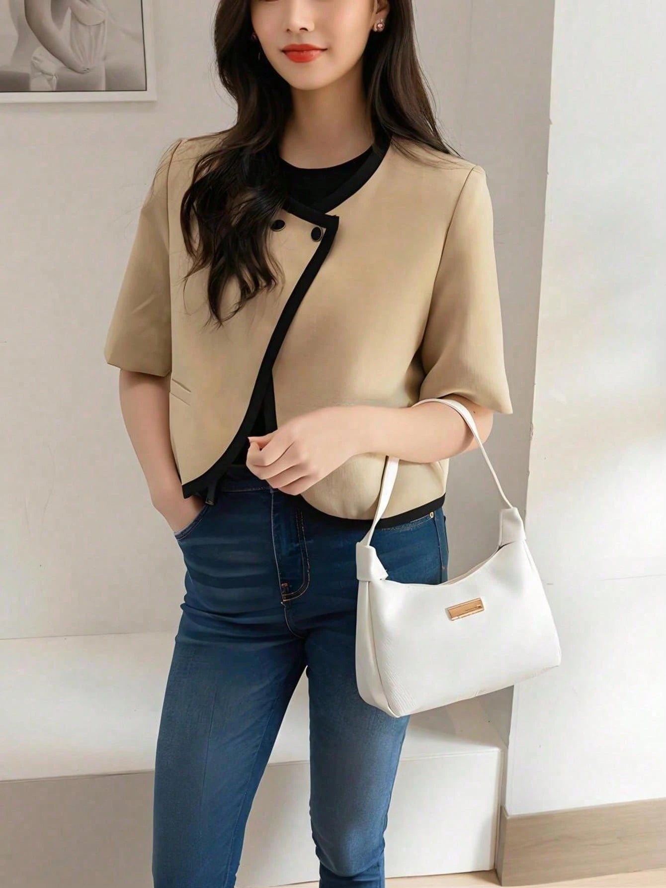 Lychee Pattern PU Women's Shoulder Bag, Leather Zipper + Wrist Strap Handbag, Multi-Functional Underarm Dumpling Bag, Sequin Decoration, Niche Design Handbag, Street Style, Fashionable Minimalist, Ide