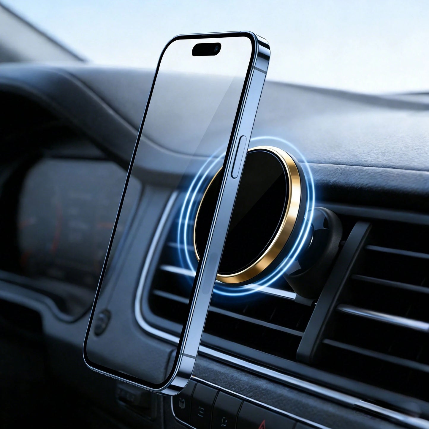 Magnetic Car Phone Holder Clip, Sturdy Grip, Anti-Shake, 360° Rotation, Flexible Viewing Angle, Easy Installation, Suitable For All Phones