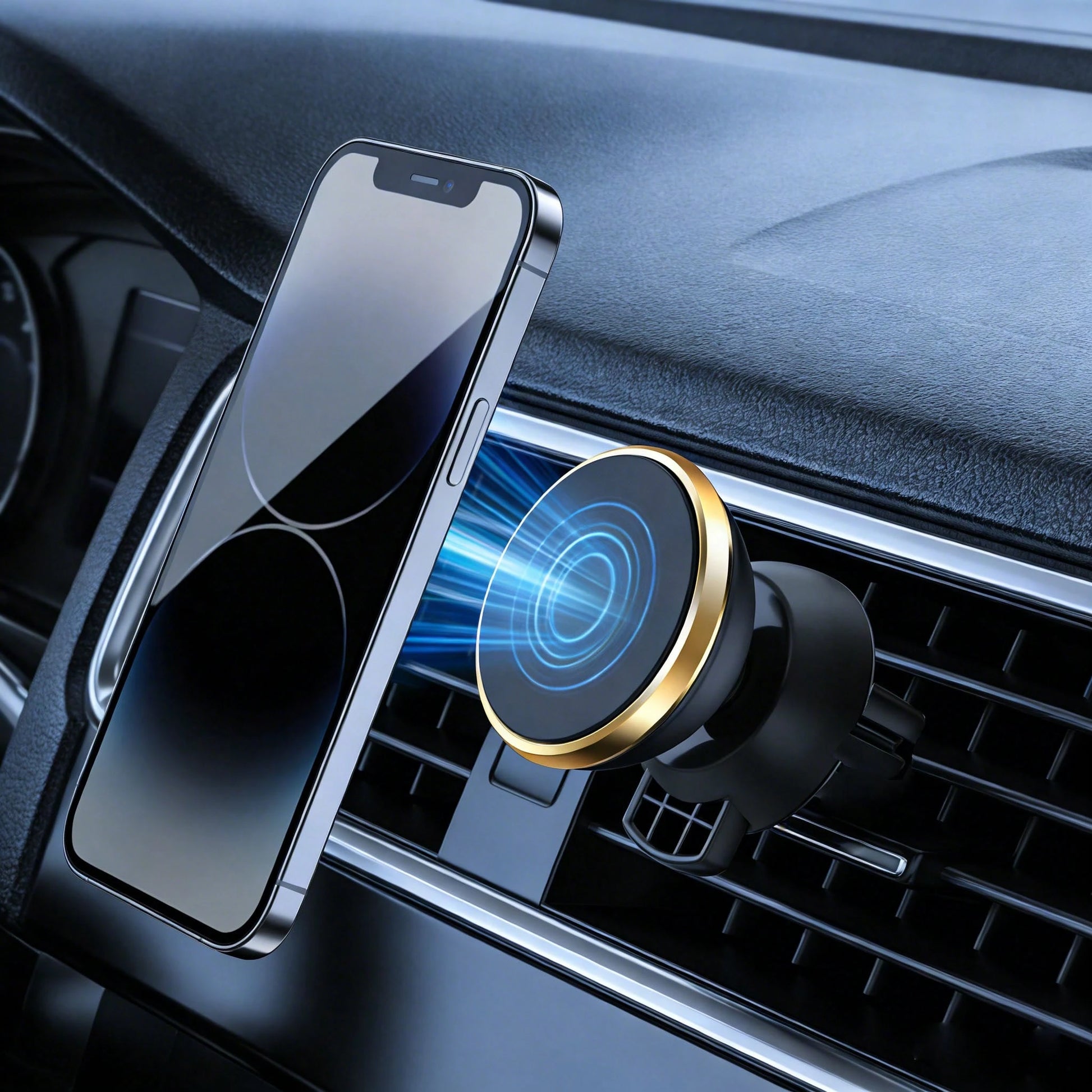 Magnetic Car Phone Holder Clip, Sturdy Grip, Anti-Shake, 360° Rotation, Flexible Viewing Angle, Easy Installation, Suitable For All Phones
