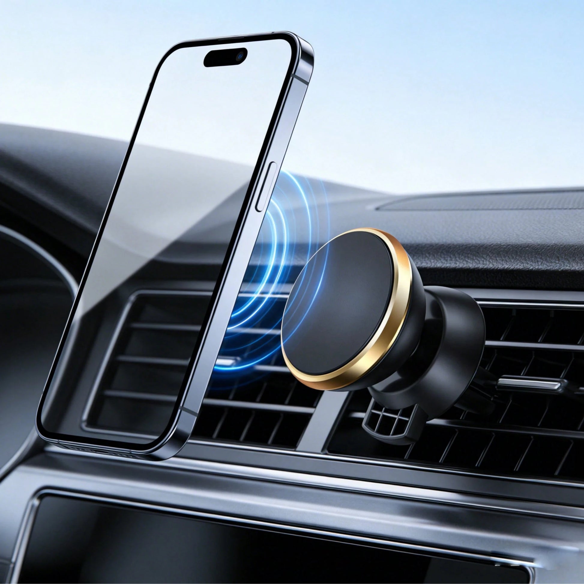 Magnetic Car Phone Holder Clip, Sturdy Grip, Anti-Shake, 360° Rotation, Flexible Viewing Angle, Easy Installation, Suitable For All Phones