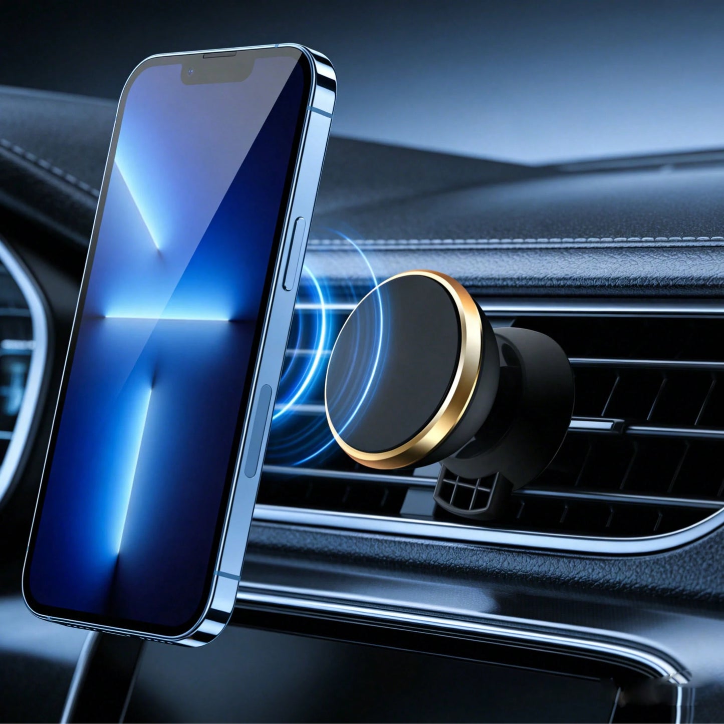 Magnetic Car Phone Holder Clip, Sturdy Grip, Anti-Shake, 360° Rotation, Flexible Viewing Angle, Easy Installation, Suitable For All Phones