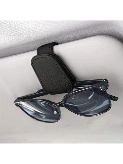 Magnetic Leather Fashion Glasses Clip, Suitable For Car Sun Visor, Eyeglasses Hook Clip, Car Interior Sun Visor Accessories