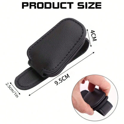 Magnetic Leather Fashion Glasses Clip, Suitable For Car Sun Visor, Eyeglasses Hook Clip, Car Interior Sun Visor Accessories