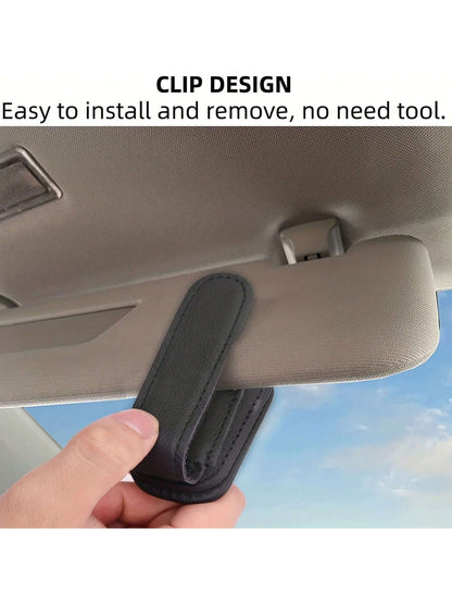 Magnetic Leather Fashion Glasses Clip, Suitable For Car Sun Visor, Eyeglasses Hook Clip, Car Interior Sun Visor Accessories