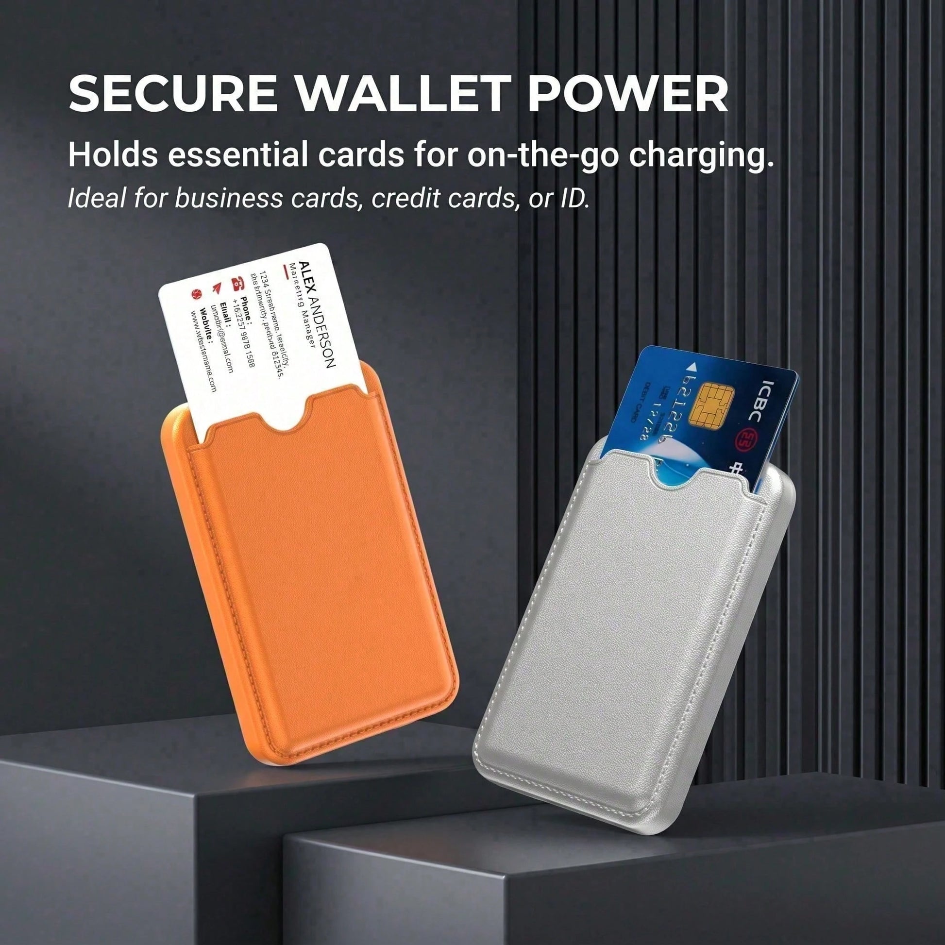 Magnetic Wireless Power Bank With Card Holder, 5000mAh Compact Portable Phone Charger, 15W Magnetic Charging & 22.5W Fast Wired Charging, Slim Lightweight Li-Polymer Battery Pack, Travel Essential Com