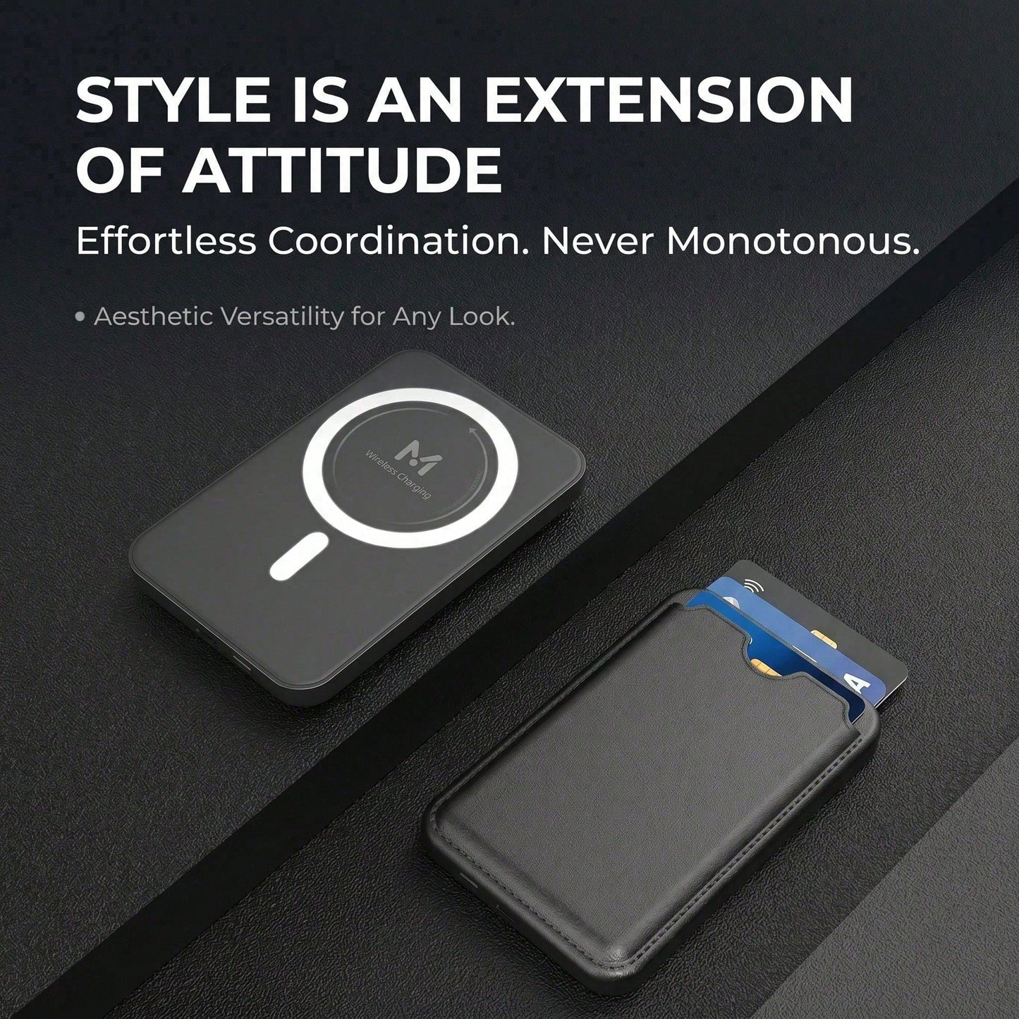 Magnetic Wireless Power Bank With Card Holder, 5000mAh Compact Portable Phone Charger, 15W Magnetic Charging & 22.5W Fast Wired Charging, Slim Lightweight Li-Polymer Battery Pack, Travel Essential Com