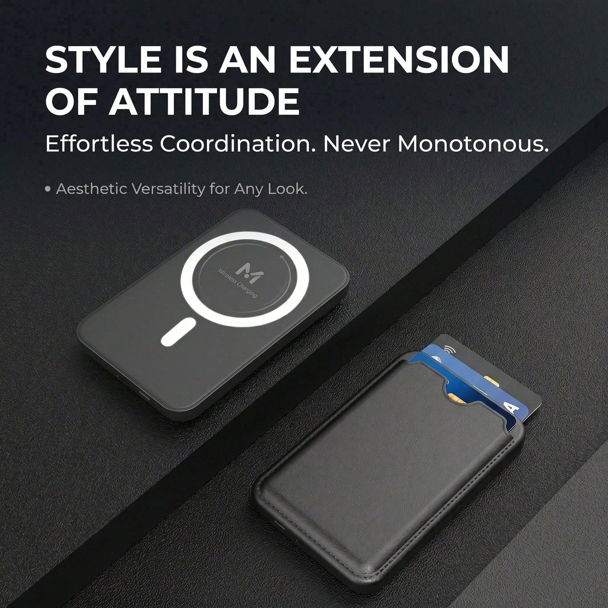 Magnetic Wireless Power Bank With Card Holder, 5000mAh Compact Portable Phone Charger, 15W Magnetic Charging & 22.5W Fast Wired Charging, Slim Lightweight Li-Polymer Battery Pack, Travel Essential Com