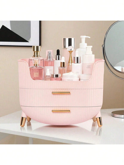 Makeup Organizer With Drawers,Skincare Plastic Storage For Vanity,Large Cosmetic Display Case For Dresser With Handle,Large Capacity Bathroom Countertop